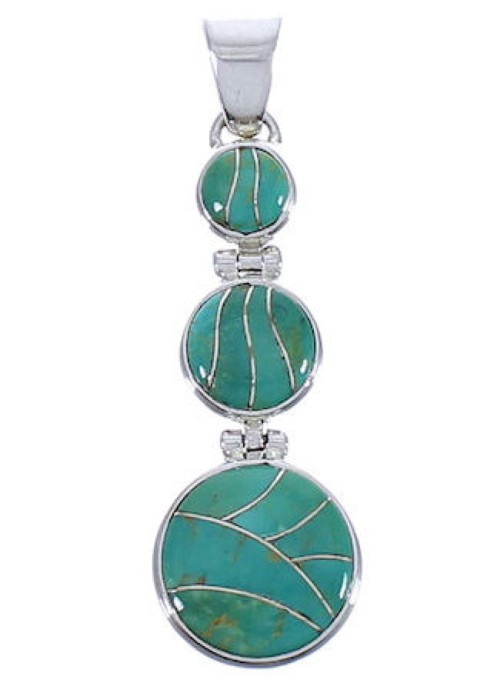 Southwest Turquoise Inlay Pendant  High Quailty Jewelry PX29327