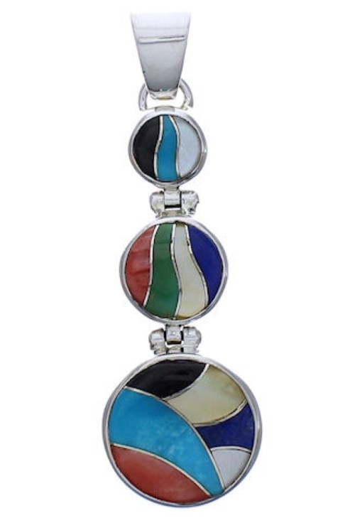 Multicolor Sterling Silver High Quality Southwest Pendant PX29330