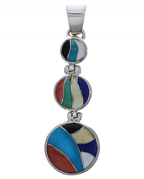 Genuine Sterling Silver And Multicolor Sturdy Pendant Jewelry PX29333