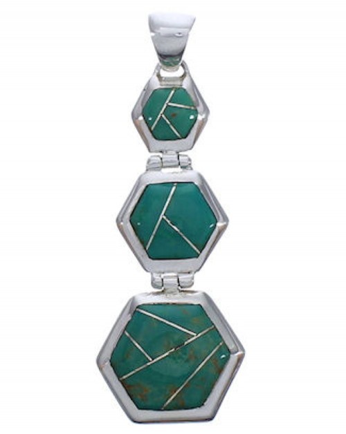 Southwest Substantial Turquoise And Silver Pendant PX29341