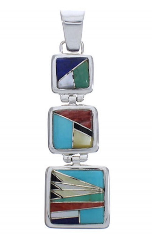 Multicolor Inlay High Quality Southwestern Jewelry Pendant PX29348