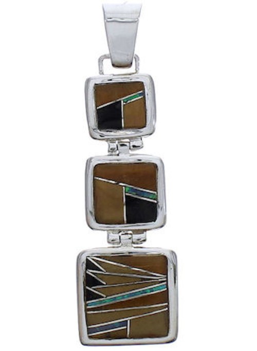 Genuine Sterling Silver Multicolor Substantial Jewelry Pendant PX29350