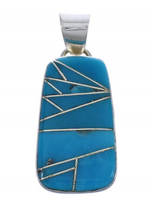Well-Built Turquoise Inlay Jewelry Pendant PX29352