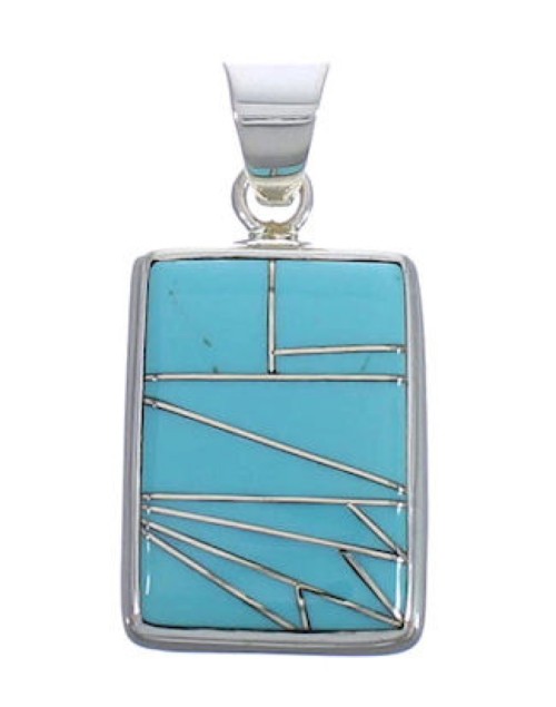 Turquoise Well-Built Jewelry Southwestern Silver Pendant PX29375