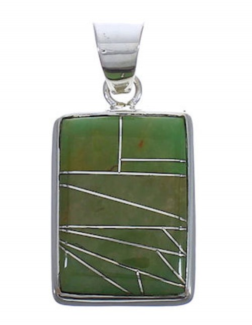 Sturdy Turquoise Inlay And Silver Pendant Jewelry PX29378