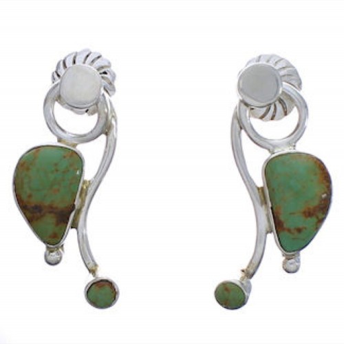 Southwest Turquoise Jewelry Sterling Silver Post Earrings EX31298