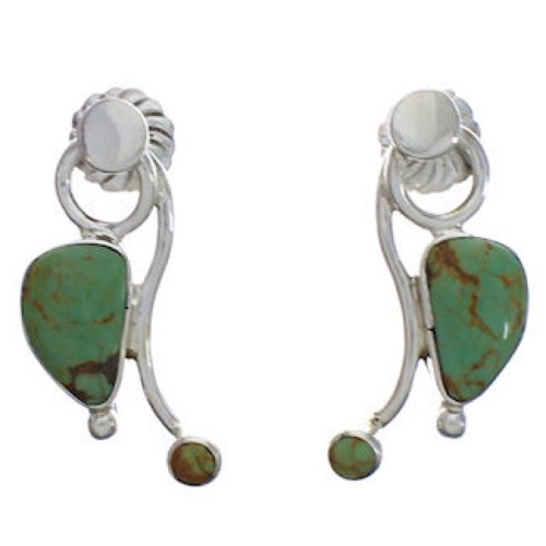 Turquoise And Genuine Sterling Silver Post Earrings EX31299