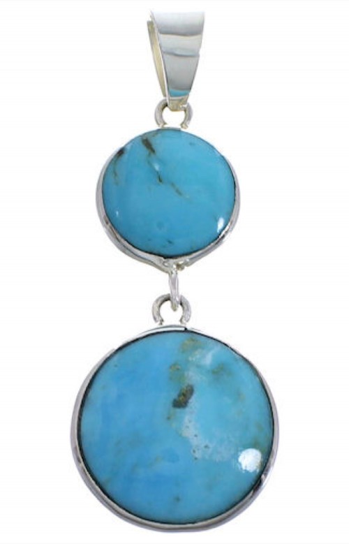 Turquoise And Sterling Silver Southwest Pendant PX29688