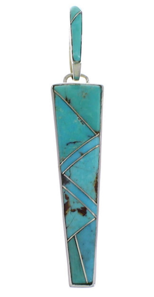 Turquoise And Silver Southwestern Pendant PX29730