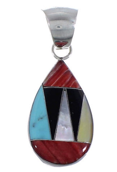 Southwest Multicolor Sterling Silver Pendant FX31590