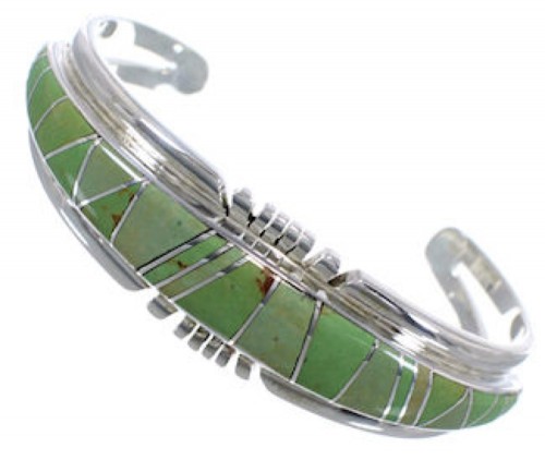 Turquoise Southwestern Genuine Sterling Silver Cuff Bracelet CX49935