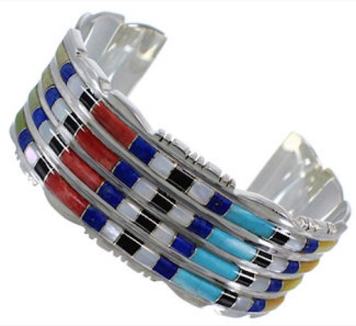 Southwestern Sterling Silver Multicolor Bracelet TX40457