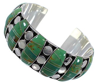 Silver Turquoise Sturdy Cuff Bracelet TX40600