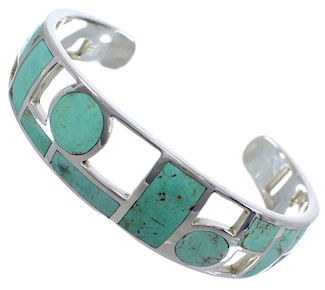 Silver Turquoise Inlay Cuff Bracelet TX40632