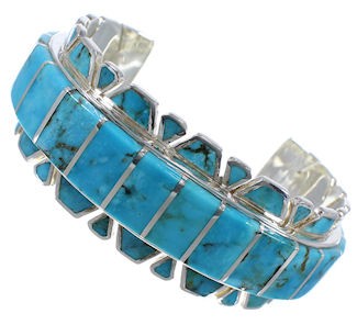 Southwest Jewelry Sterling Silver Turquoise Bracelet TX40654