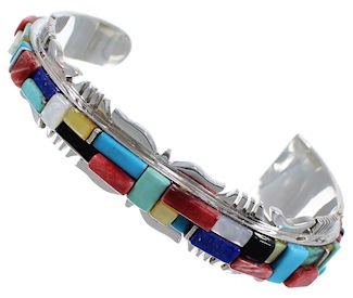 Southwestern Sterling Silver Multicolor Bracelet TX40655