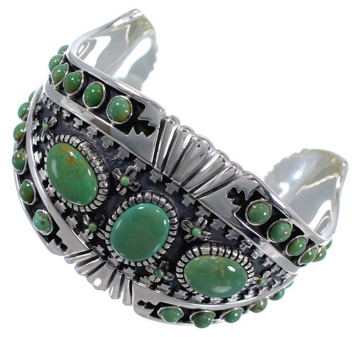 Sterling Silver Turquoise Southwest Cuff Bracelet CX47747
