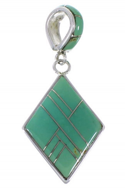 Southwest Sterling Silver Turquoise Pendant AX49363