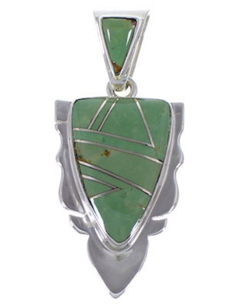 Turquoise Inlay Silver Jewelry Pendant AX49368