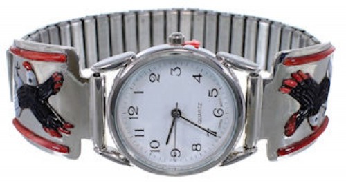 Sterling Silver Multicolor Eagle Watch YX77774
