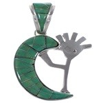 Turquoise Whiterock Sterling Silver Kokopelli Pendant RS36154