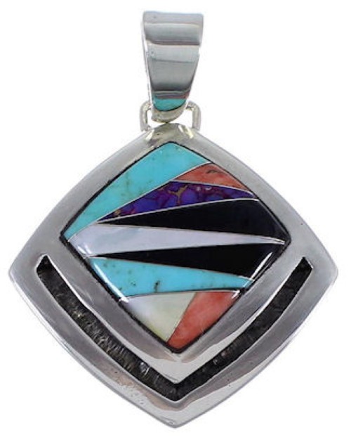 Multicolor And Turquoise Jewelry Sterling Silver Pendant RS39548