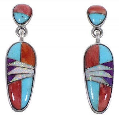 Turquoise Opal Multicolor Sterling Silver Earrings Jewelry NS33171