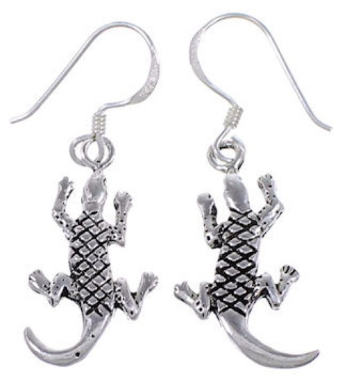 Sterling Silver Lizard Hook Dangle Earrings Jewelry ES23155