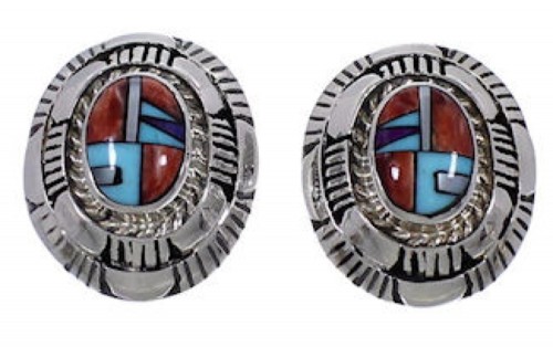 Southwest Jewelry Multicolor Sterling Silver Post Earrings NS50884