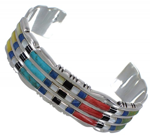 Multicolor Southwestern Sterling Silver Bracelet TX39636