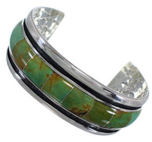 Turquoise Inlay Southwestern Cuff Bracelet EX41606