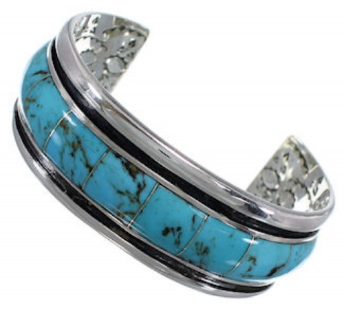 Sterling Silver Southwest Turquoise Cuff Bracelet EX41617-1