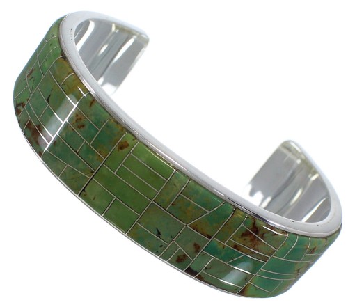 Sterling Silver And Turquoise Inlay Bracelet TX39688