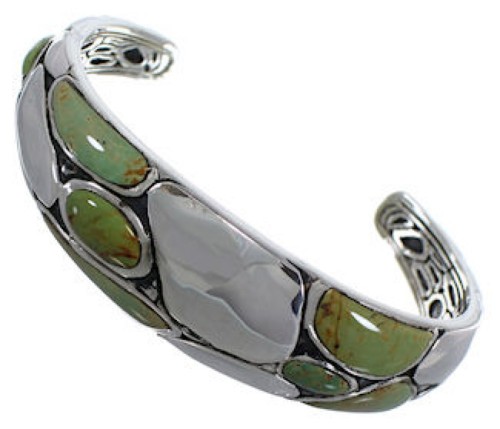 Sterling Silver And Turquoise Inlay Bracelet TX39579