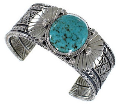 Sterling Silver And Turquoise Cuff Bracelet Jewelry HX27271