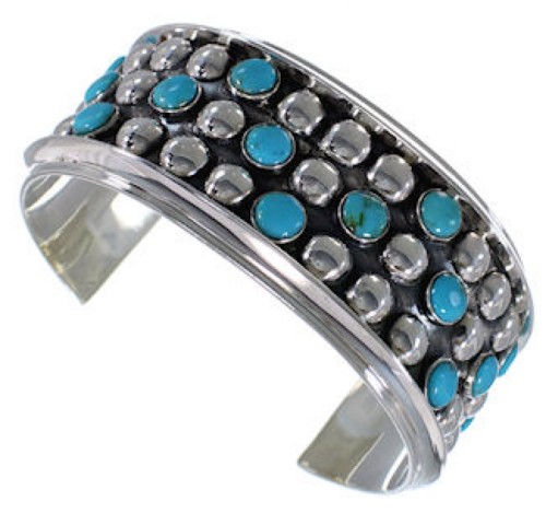 Sterling Silver Turquoise Southwestern Cuff Bracelet MX27509