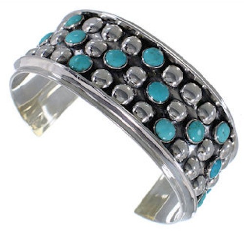 Sterling Silver Turquoise Southwestern Cuff Bracelet MX27513