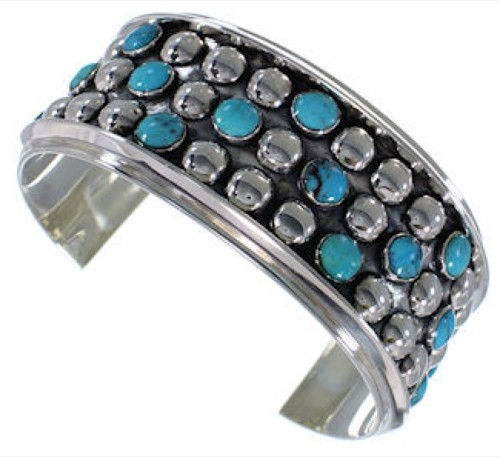 Sterling Silver Turquoise Southwestern Cuff Bracelet MX27515