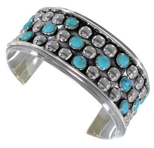 Sterling Silver Turquoise Southwestern Cuff Bracelet MX27512