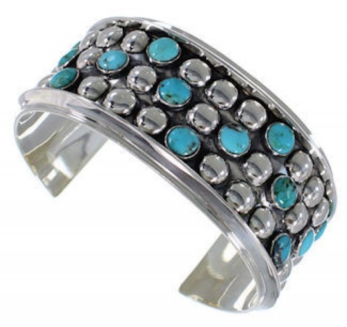 Sterling Silver Turquoise Southwestern Cuff Bracelet MX27500