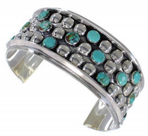 Turquoise Jewelry Sterling Silver Southwestern Cuff Bracelet MX27517