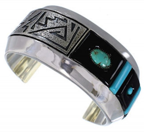 Jet And Turquoise Jewelry Cuff Bracelet PX27975