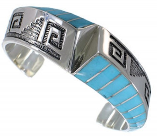 Turquoise Inlay Southwest Cuff Bracelet BW70512