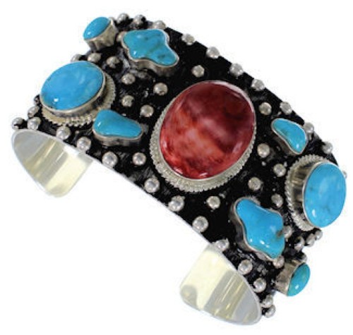 Southwest Turquoise Red Oyster Shell Bracelet Jewelry GS57717