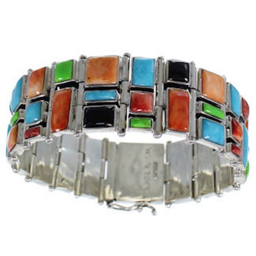 Multicolor And Silver Whiterock Link Bracelet YS69798