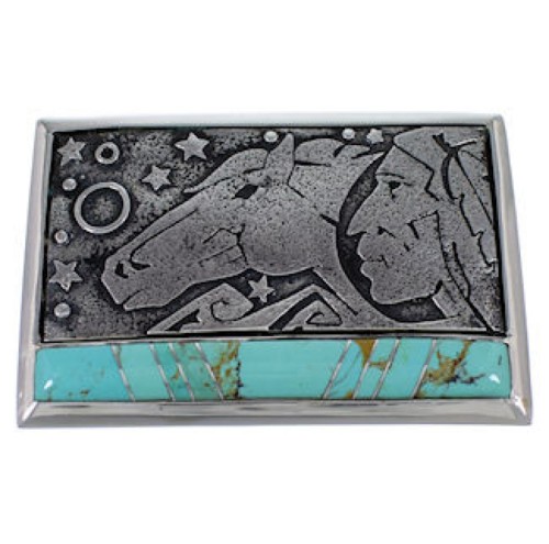 Southwest Sterling Silver Jewelry Turquoise Belt Buckle YS59882