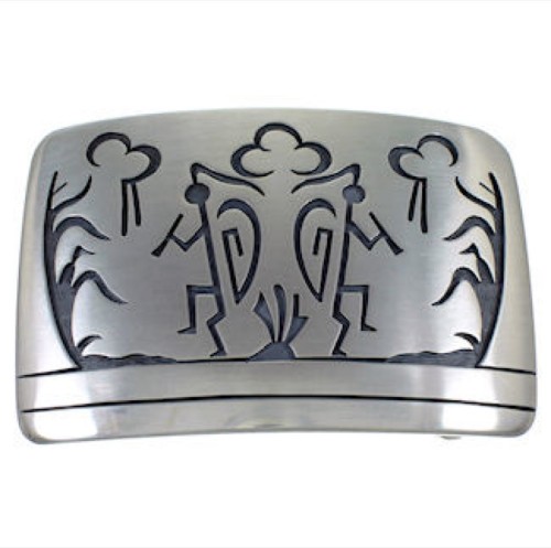 Native American George Phillips Sterling Silver Belt Buckle YS62601