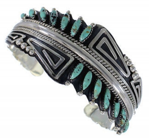 Southwest Jewelry Turquoise Sterling Silver Cuff Bracelet FX28093