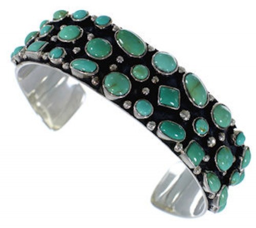 Authentic Sterling Silver Turquoise Jewelry Cuff Bracelet VX37725