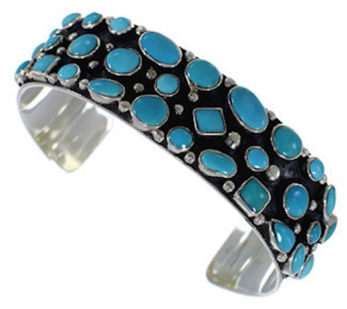 Southwest Sterling Silver Turquoise Cuff Jewelry Bracelet VX37762